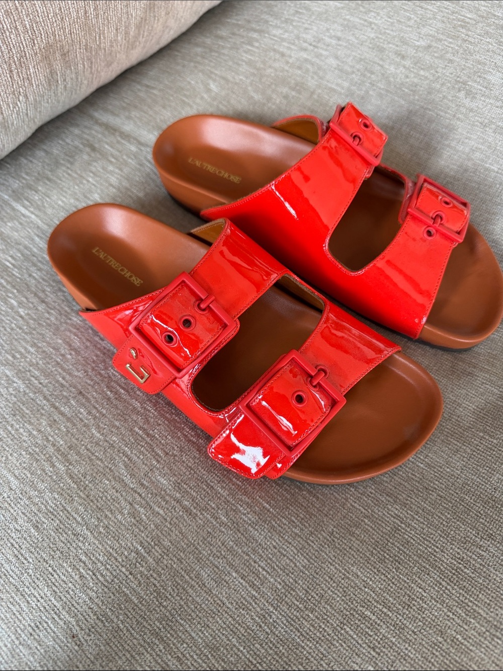 L’AUTRE Coral Double-Buckle Slide Sandals